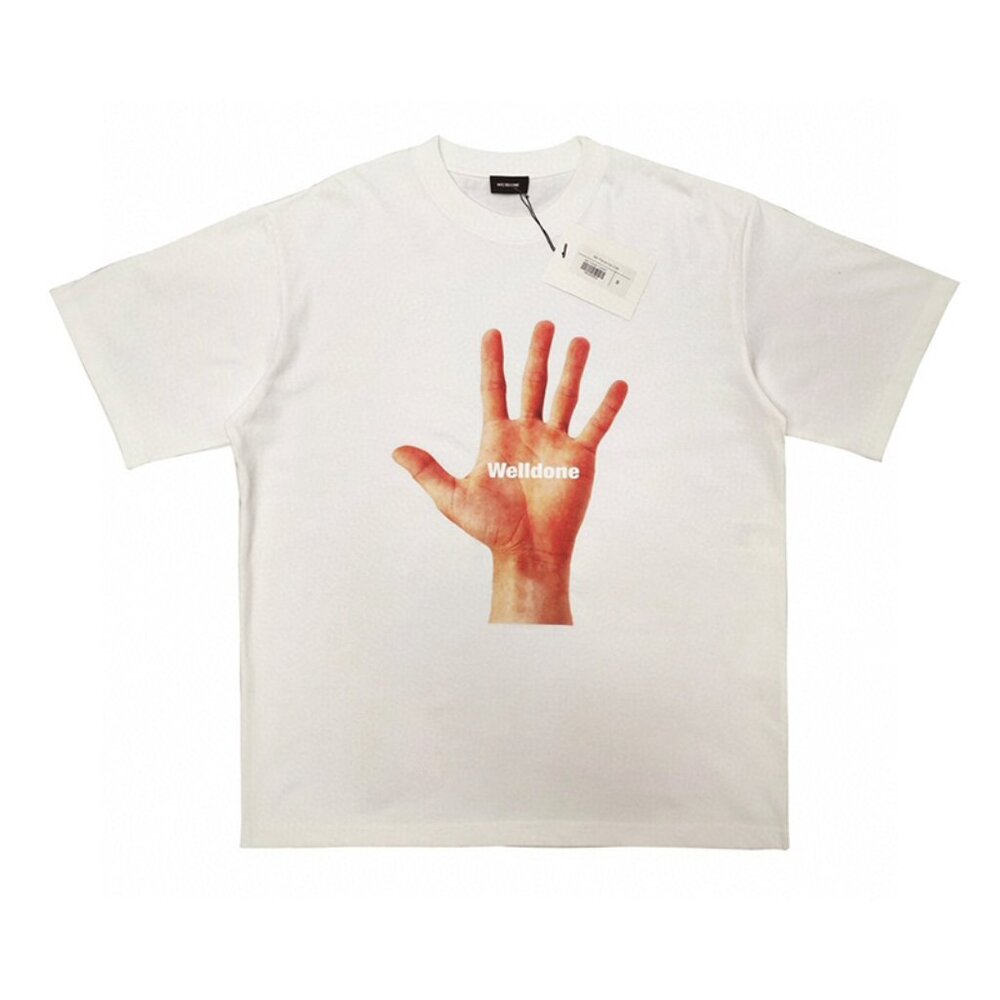 We11done Palm Print White Short Sleeves
